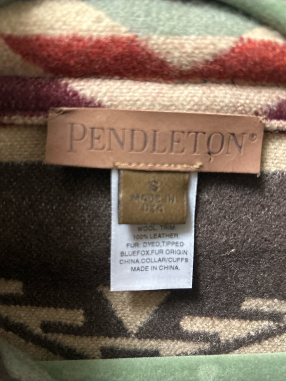Pendleton Aztec-Pattern Utility Jacket in Brown, Cream & Red - Picture 2 of 8